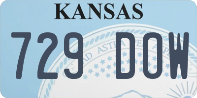 KS license plate 729DOW