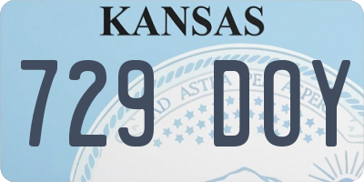 KS license plate 729DOY