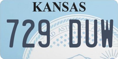 KS license plate 729DUW
