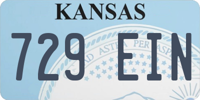 KS license plate 729EIN