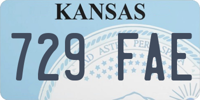 KS license plate 729FAE