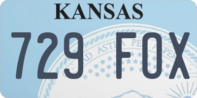 KS license plate 729FOX