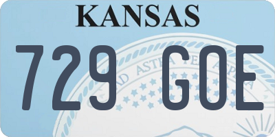 KS license plate 729GOE