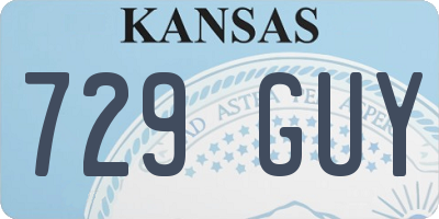 KS license plate 729GUY