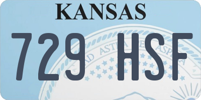 KS license plate 729HSF