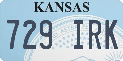 KS license plate 729IRK