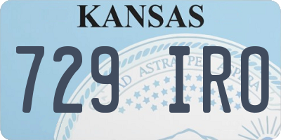KS license plate 729IRO