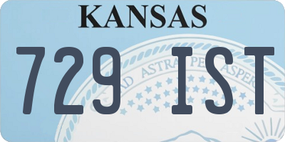 KS license plate 729IST