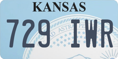 KS license plate 729IWR
