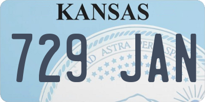 KS license plate 729JAN