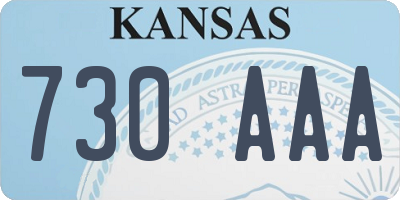 KS license plate 730AAA