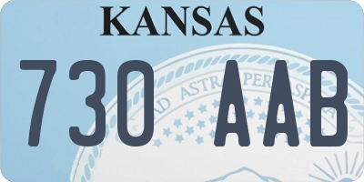 KS license plate 730AAB