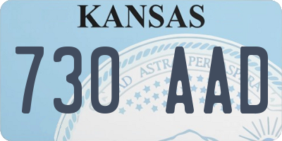 KS license plate 730AAD