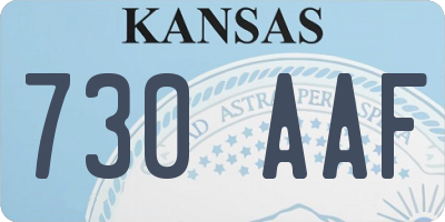 KS license plate 730AAF