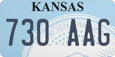 KS license plate 730AAG