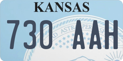 KS license plate 730AAH