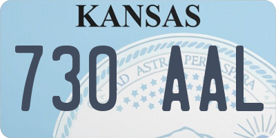 KS license plate 730AAL