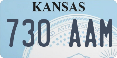 KS license plate 730AAM