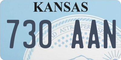 KS license plate 730AAN