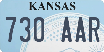 KS license plate 730AAR