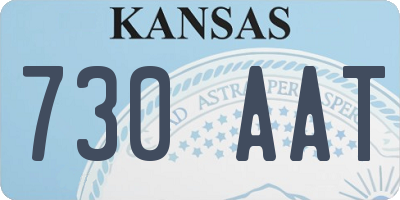 KS license plate 730AAT