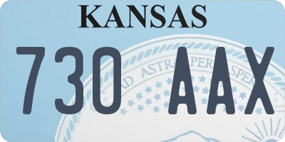 KS license plate 730AAX