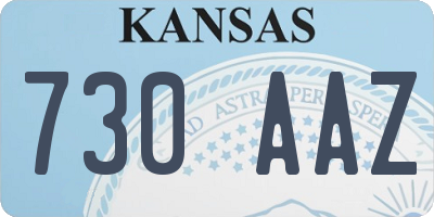 KS license plate 730AAZ