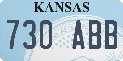 KS license plate 730ABB
