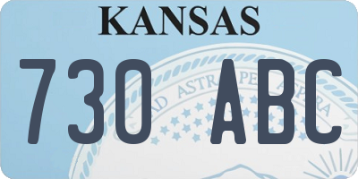 KS license plate 730ABC