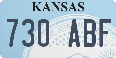 KS license plate 730ABF