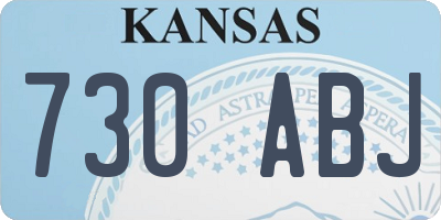 KS license plate 730ABJ