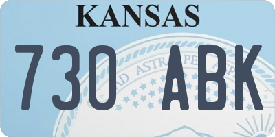 KS license plate 730ABK
