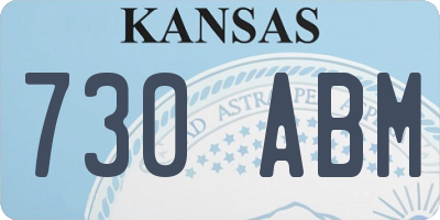 KS license plate 730ABM