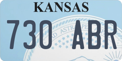 KS license plate 730ABR