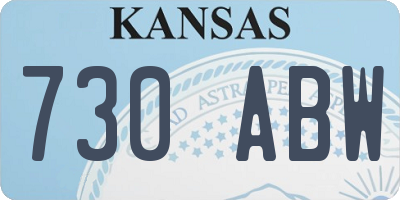 KS license plate 730ABW