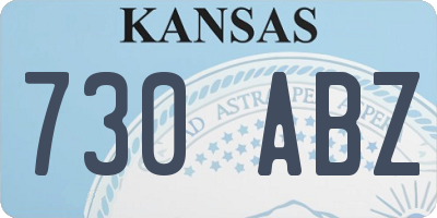 KS license plate 730ABZ