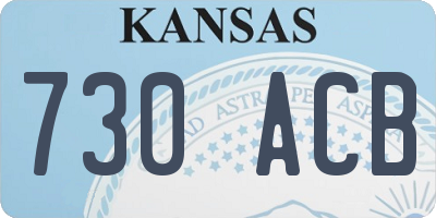 KS license plate 730ACB