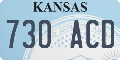KS license plate 730ACD