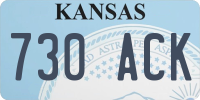 KS license plate 730ACK