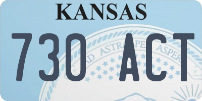 KS license plate 730ACT