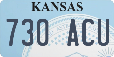 KS license plate 730ACU
