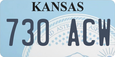 KS license plate 730ACW