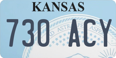 KS license plate 730ACY