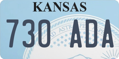 KS license plate 730ADA