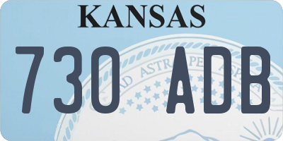 KS license plate 730ADB