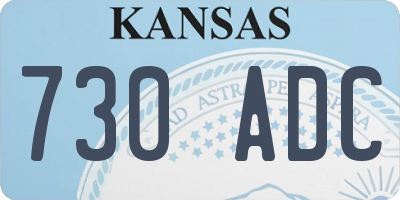 KS license plate 730ADC