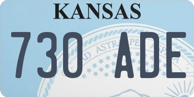 KS license plate 730ADE