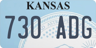 KS license plate 730ADG