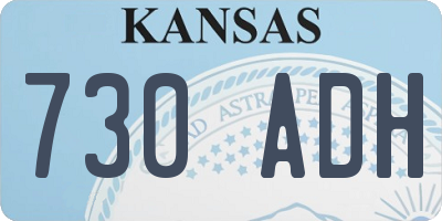 KS license plate 730ADH