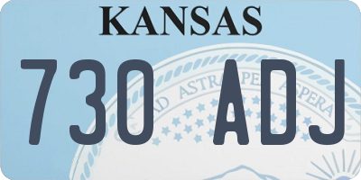 KS license plate 730ADJ